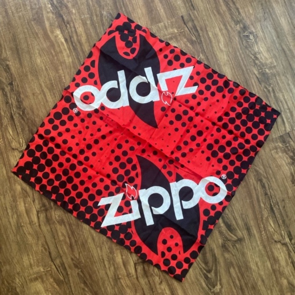 Zippo Red and Black Bandana Scarf - Zippo Logo Print